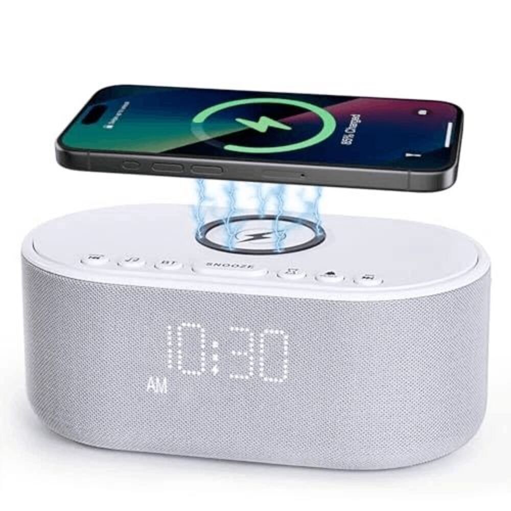 ODOKEE Sound Machine Alarm Clock Wireless Charger 10W Stereo Sound Speaker